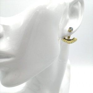 "Calypso" Moonstone Brass Earrings